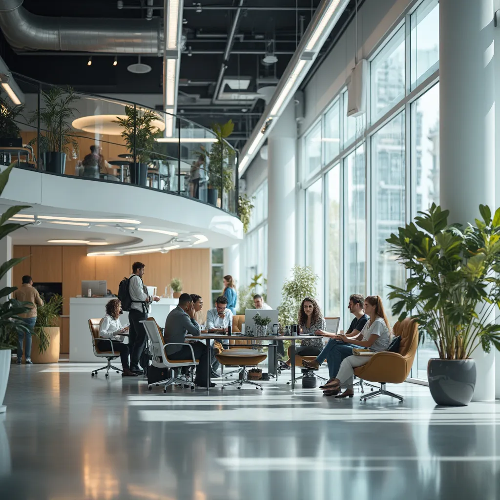 Ambiente de oficina moderno y colaborativo en Consultoría Estratégica Futura